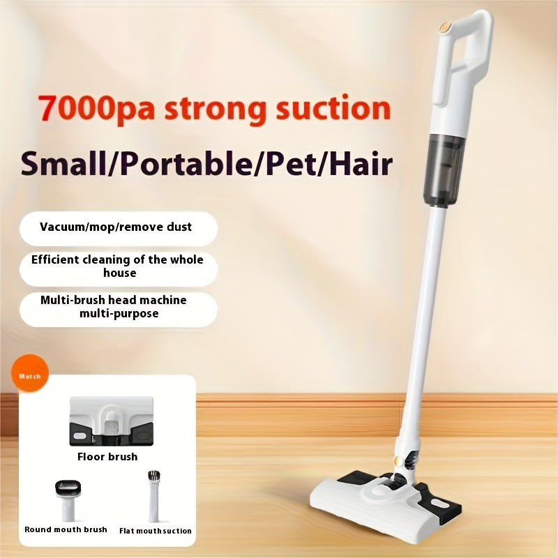 Wireless Stand-Up Vacuum Cleaner • 7000Pa Strong Suction • Replaceable Brush Head • with Mop Function for Thorough Corner-to-Corner Cleaning