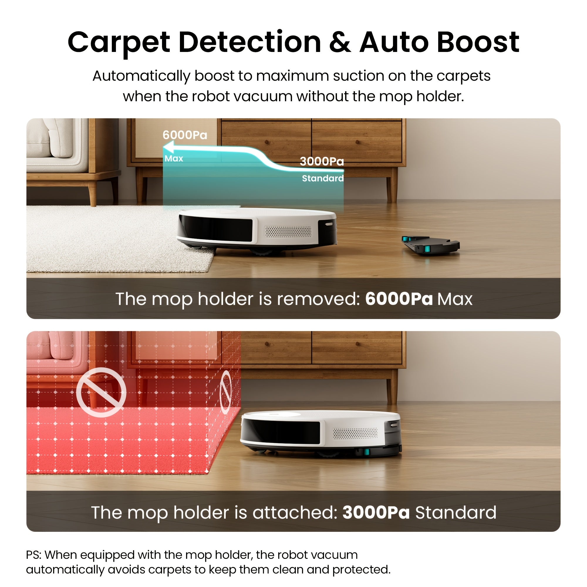 The Lefant M350 Robot Vacuum And Mop Combo Features Automatic Emptying Every 40 Days, 190° PSD Obstacle Avoidance, 7000Pa Suction Power, Quiet Operation, Smart Navigation, Self-Charging, Wet And Dry Capabilities