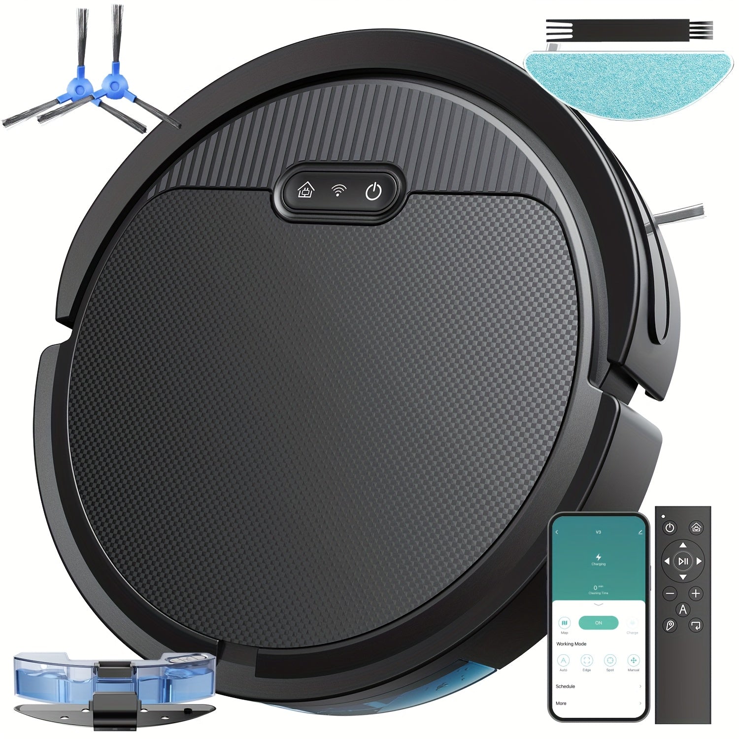 2-In-1 Robotic Vacuum And Mop with App And Voice Control, Featuring a Maximum Suction Power of 5000Pa, Scheduled Cleaning, Automatic Recharging, And Designed for Pet Hair And Low Carpets