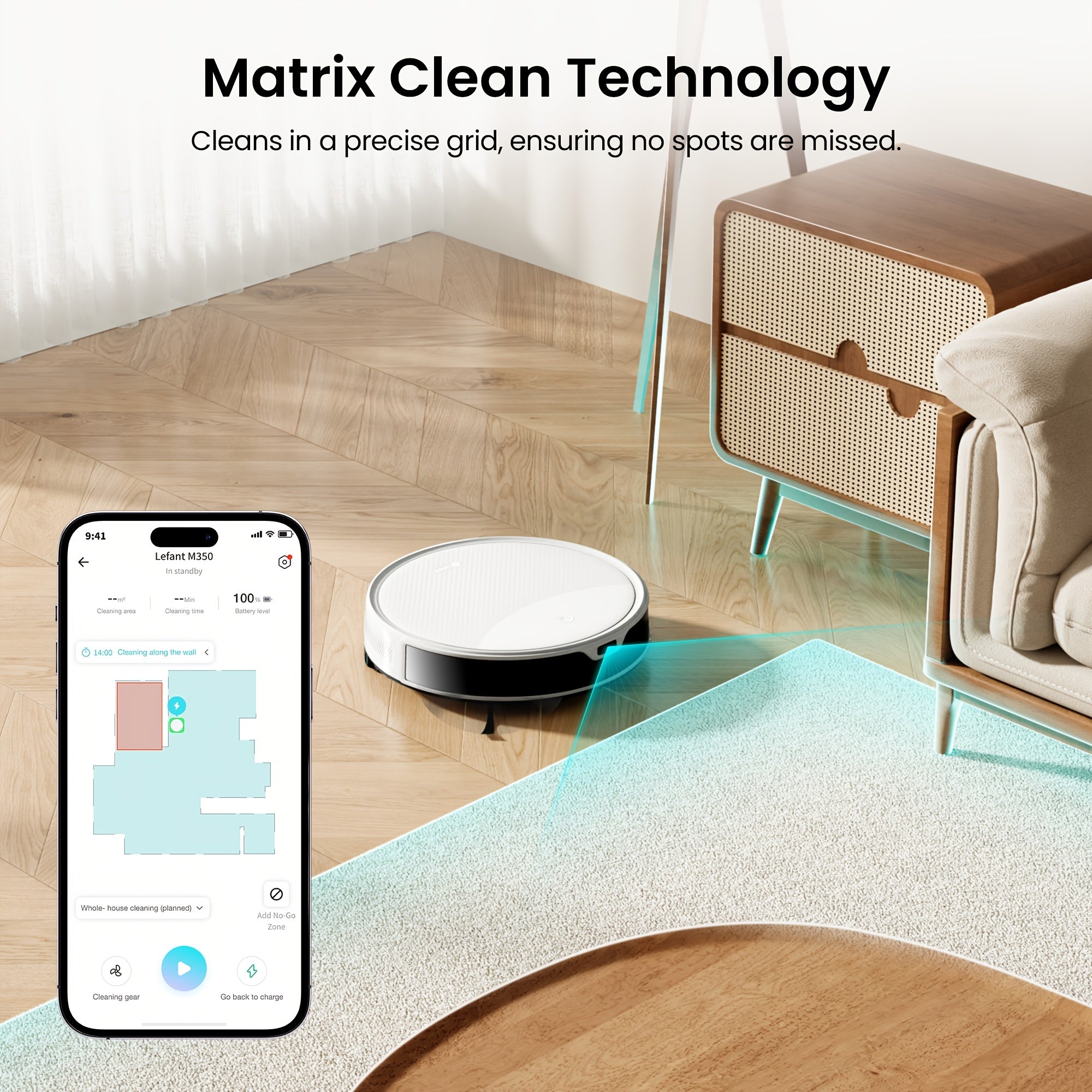 The Lefant M350 Robot Vacuum And Mop Combo Features Automatic Emptying Every 40 Days, 190° PSD Obstacle Avoidance, 7000Pa Suction Power, Quiet Operation, Smart Navigation, Self-Charging, Wet And Dry Capabilities