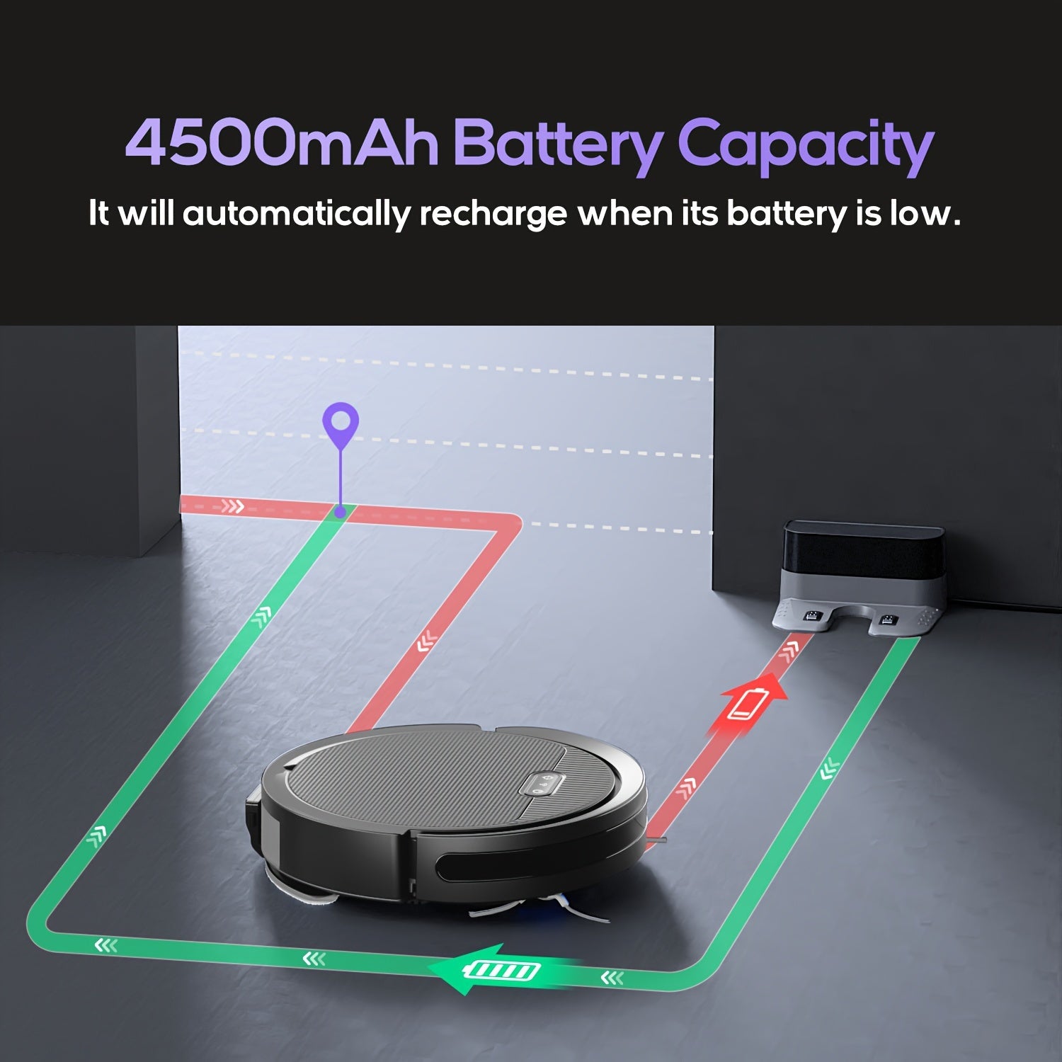 2-In-1 Robotic Vacuum And Mop with App And Voice Control, Featuring a Maximum Suction Power of 5000Pa, Scheduled Cleaning, Automatic Recharging, And Designed for Pet Hair And Low Carpets