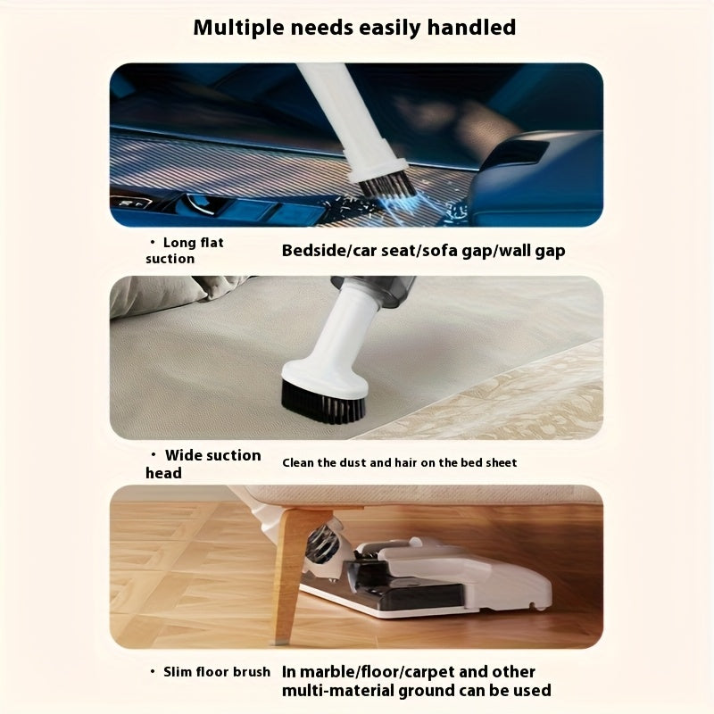 Wireless Stand-Up Vacuum Cleaner • 7000Pa Strong Suction • Replaceable Brush Head • with Mop Function for Thorough Corner-to-Corner Cleaning