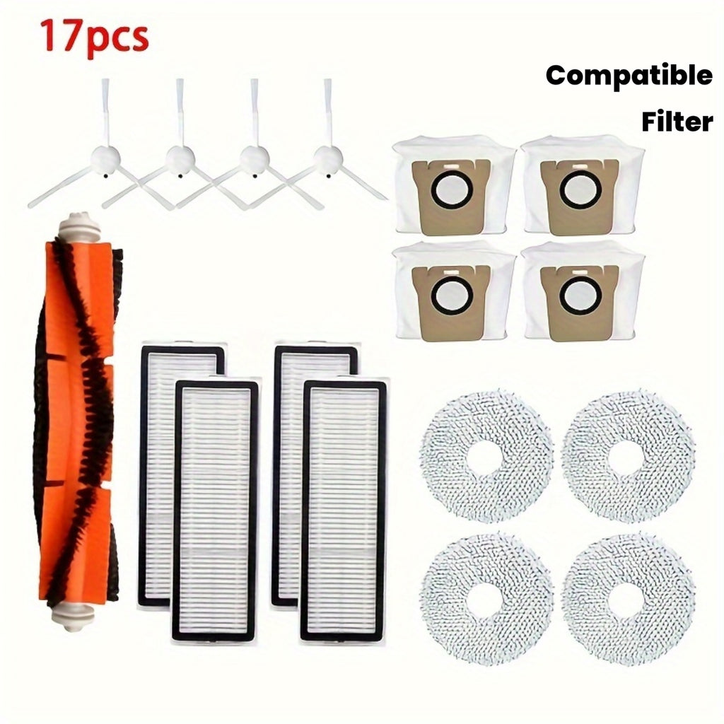 Compatible Additions for Xiaomi X10+ X10PLUS\u002FX20+ X20PLUS Robotic Vacuum Cleaner, Including Main Brush, Filter, Dust Bag, Cloth, And White Side Brushes
