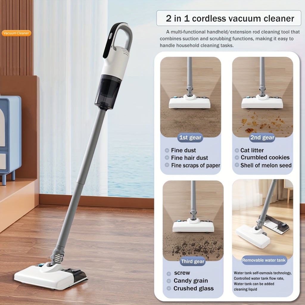 A Vacuum And Mop Combination Device Featuring Three Adjustable Speed Settings for Thorough Cleaning in Different Situations, Designed to Be Lightweight And User-Friendly, Ensuring The Cleanliness of Your Home!