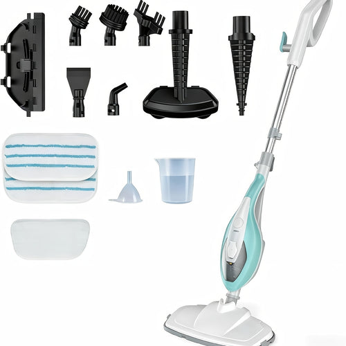 10-in-1 Multipurpose Steam Mop& Cleaner - 1300W Powerful Steam For Floors(Hardwood, Tile, Grout), Carpets, Windows& More, Includes 2 Pads& 16FT Cord